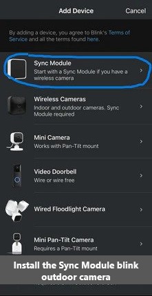 Install the Sync Module blink outdoor camera