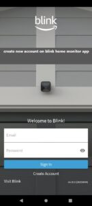 create new account on blink home monitor app