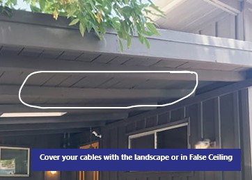 Cover your cables with the landscape or in False Ceiling