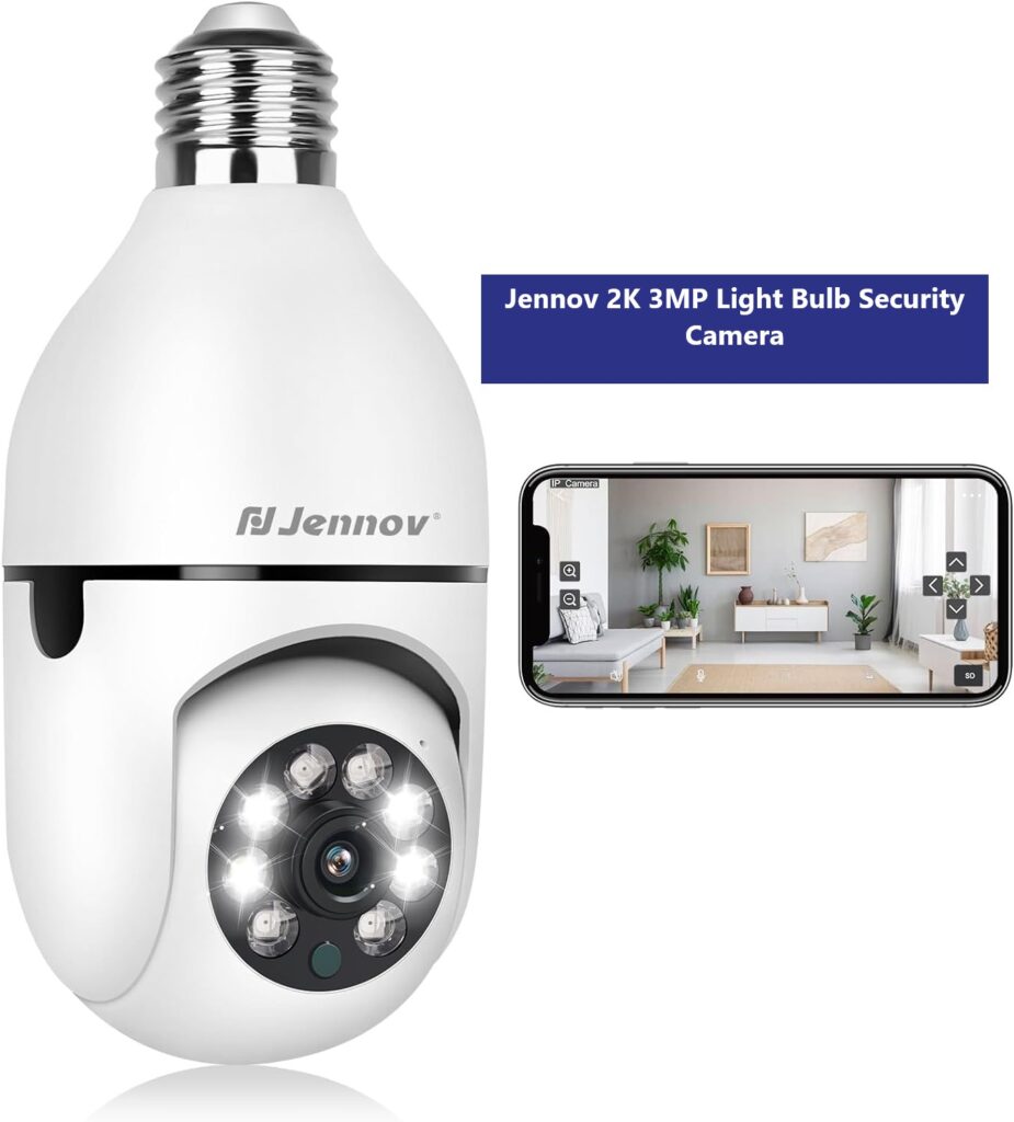 Jennov 2K 3MP Light Bulb Security Camera